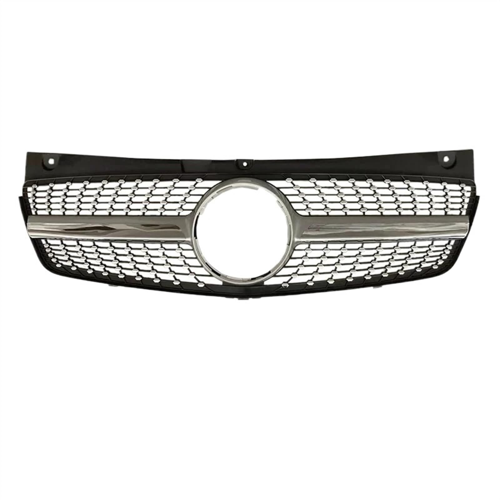 VNABIA Kompatibel Mit Benz Für Viano W639 2006 2007 2008 2009 2010 2011 2012 2013 2014 Front Facelift Mittelgrill Stoßstangengrill Ersatz Kühlergrill Doppelsteg(Silver,2011-2014) von VNABIA