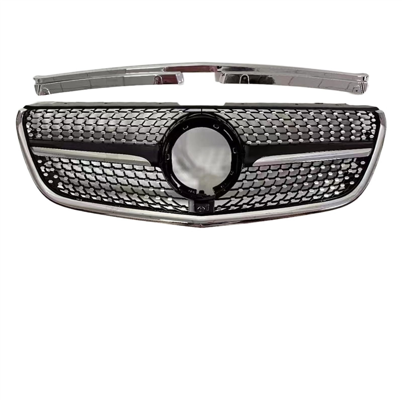 VNABIA Kompatibel Mit Benz Für Vito W447 2015 2016 2017 2018 2019 2020 2021 2022 2023 Frontgrill Stoßstange Einlass Grillgitter Kühlergrill Doppelsteg(Glossy Black,2020-2023) von VNABIA