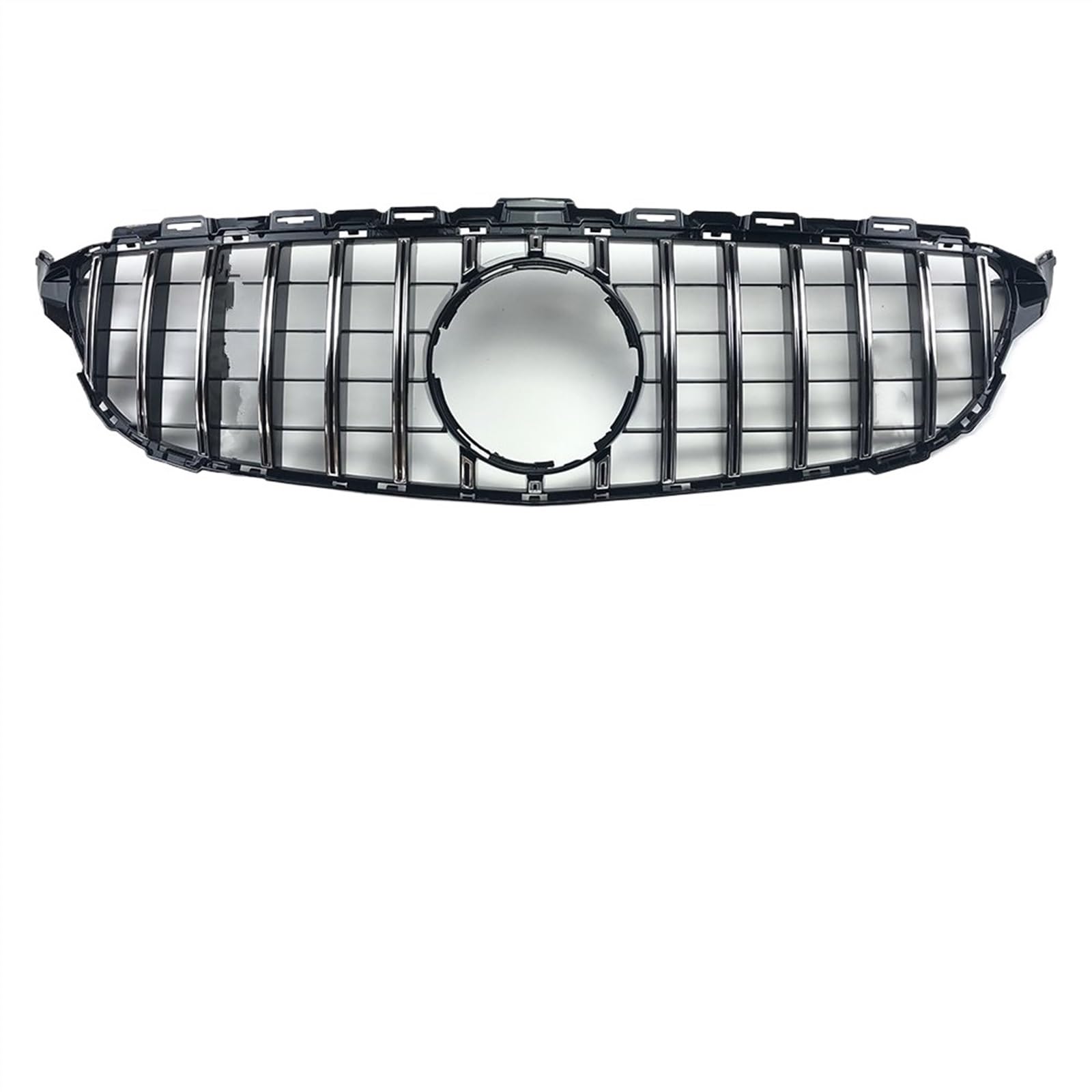 VNABIA Kompatibel Mit Benz W205 S205 C205 C260 C250 C180 C200 C300 2014 2015 2016 2017 2018 2019 2020 2021 Auto Frontstoßstangengrill Kühlergrill Doppelsteg(Silver,2014-2018) von VNABIA