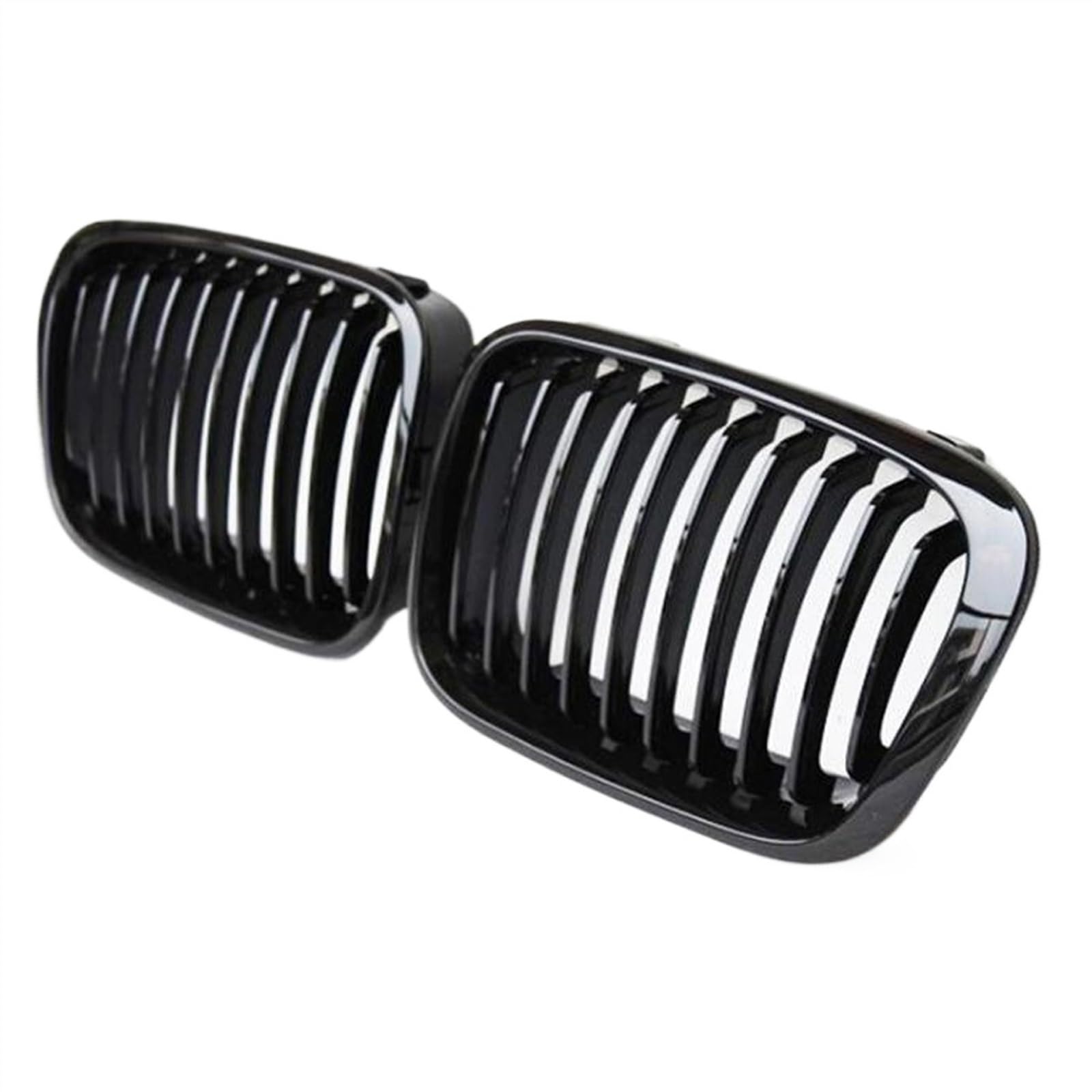 VNABIA Kompatibel Mit E46 1998 1999 2000 2001 Schwarz Glänzender Nierengrill Im Lamellenstil, Stoßstangengitter, Vorderer Einlassgrill, Kühlergrill Kühlergrill Doppelsteg(Gloss Black) von VNABIA