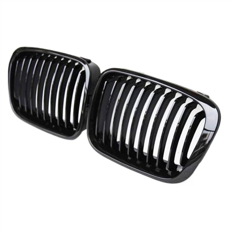 VNABIA Kompatibel Mit E46 1998 1999 2000 2001 Schwarz Glänzender Nierengrill Im Lamellenstil, Stoßstangengitter, Vorderer Einlassgrill, Kühlergrill Kühlergrill Doppelsteg(Gloss Black) von VNABIA