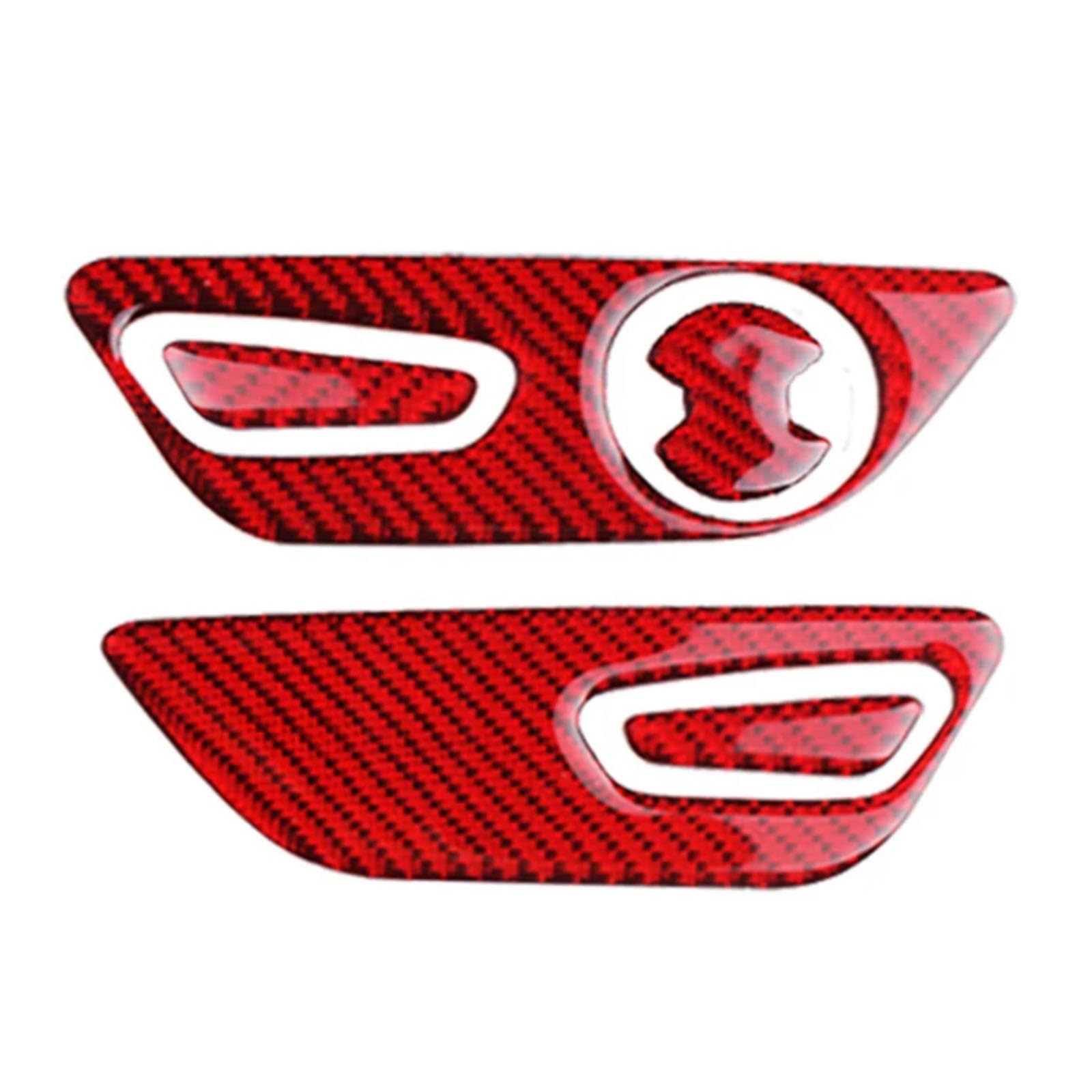 VNABIA Kompatibel Mit Ford Für Mustang 2015 2016 2017 2018 2019 Autositze Seitenverstellungsknopfrahmen Dekorative Abdeckung Aufkleber Zubehör Knopf Reparatur Aufkleber(Red) von VNABIA