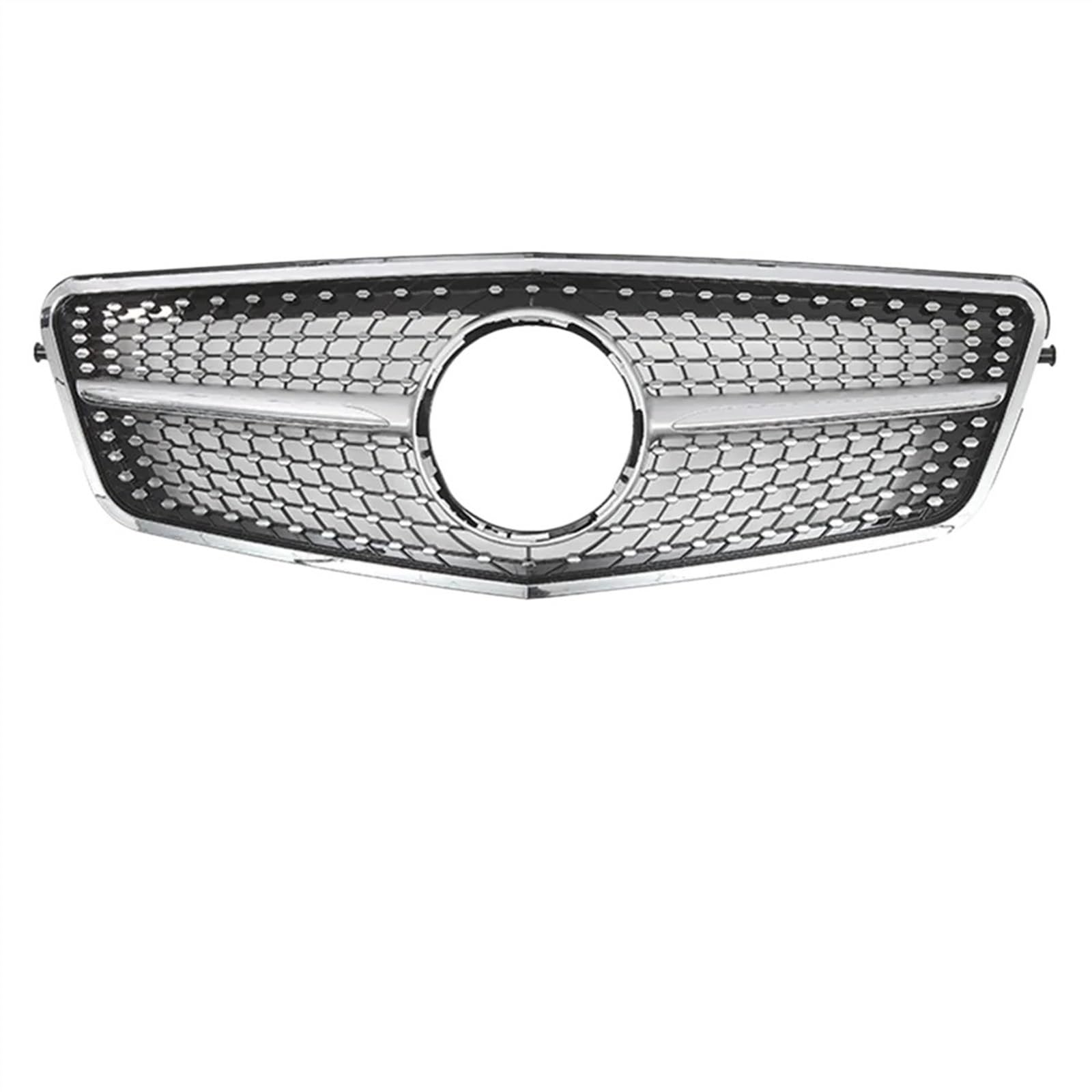 VNABIA Kompatibel Mit Für E-Klasse W212 E250 E300 E350 E500 2010 2011 2012 2013 Auto-Stoßstangengitter Fronteinlassgitter Frontkühlergrill Kühlergrill Doppelsteg(Silver,Diamond) von VNABIA