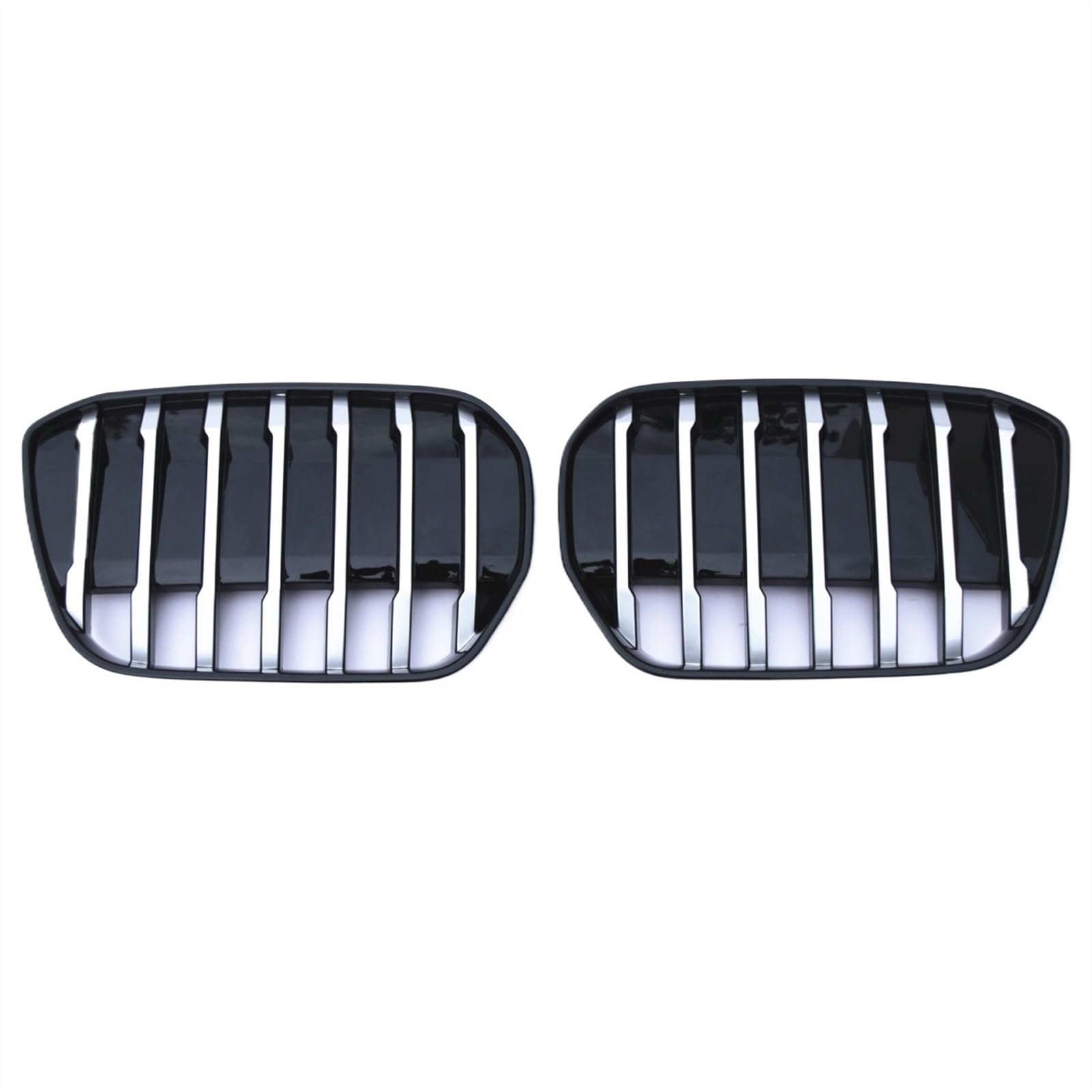 VNABIA Kompatibel Mit G08 IX3 2020 2021 2022 2023 Frontstoßstange Nierengrill Lufteinlassgitter Auto-Renngitter Body Kit Ersatz Kühlergrill Doppelsteg(Silver) von VNABIA