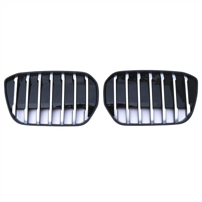 VNABIA Kompatibel Mit G08 IX3 2020 2021 2022 2023 Frontstoßstange Nierengrill Lufteinlassgitter Auto-Renngitter Body Kit Ersatz Kühlergrill Doppelsteg(Silver) von VNABIA