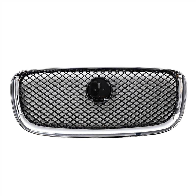VNABIA Kompatibel Mit Jaguar Für XF 2013 2014 2015 Auto Frontstoßstange Oberer Zentralstrahlergrill Ersatz OEM: C2Z13175 C2Z13199 C2Z20498 Kühlergrill Doppelsteg(Black Silver) von VNABIA