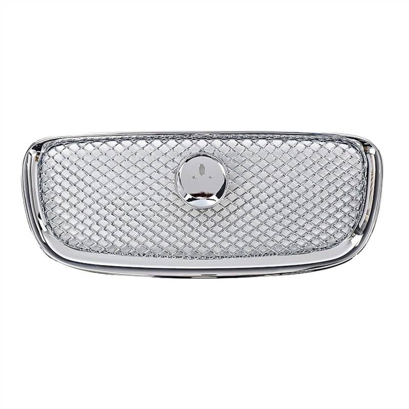 VNABIA Kompatibel Mit Jaguar Für XF 2013 2014 2015 Auto Frontstoßstange Oberer Zentralstrahlergrill Ersatz OEM: C2Z13175 C2Z13199 C2Z20498 Kühlergrill Doppelsteg(Plating Silver) von VNABIA