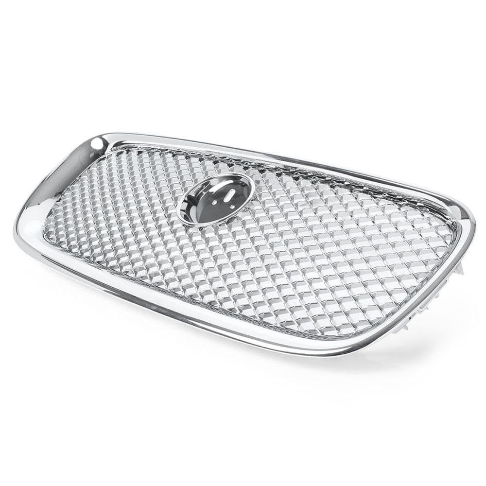 VNABIA Kompatibel Mit Jaguar Für XF XFR X250 2012 2013 2014 2015 Oberer Zentraler Mesh-Renngrill Autozubehör Stoßstangengitter Fronteinlassgitter Kühlergrill Doppelsteg(Silver) von VNABIA