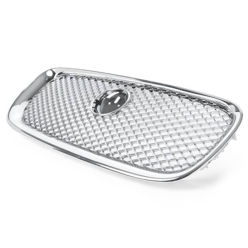 VNABIA Kompatibel Mit Jaguar Für XF XFR X250 2012 2013 2014 2015 Oberer Zentraler Mesh-Renngrill Autozubehör Stoßstangengitter Fronteinlassgitter Kühlergrill Doppelsteg(Silver) von VNABIA