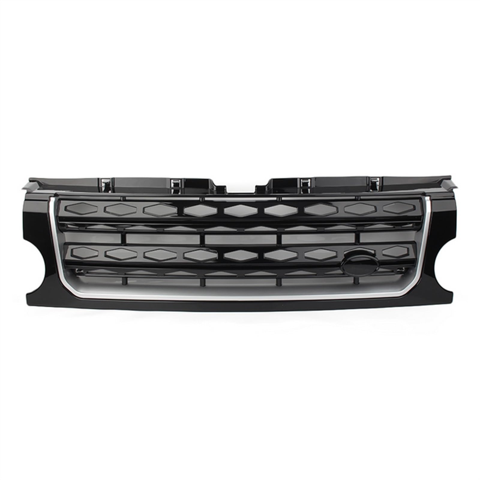 VNABIA Kompatibel Mit Land Für Rover Für Discovery L319 LR3 2005 2006 2007 2008 2009 Auto-Renngrills Front-Nierenhaubenform-Styling-Gitter Kühlergrill Doppelsteg(Black Silver Black) von VNABIA