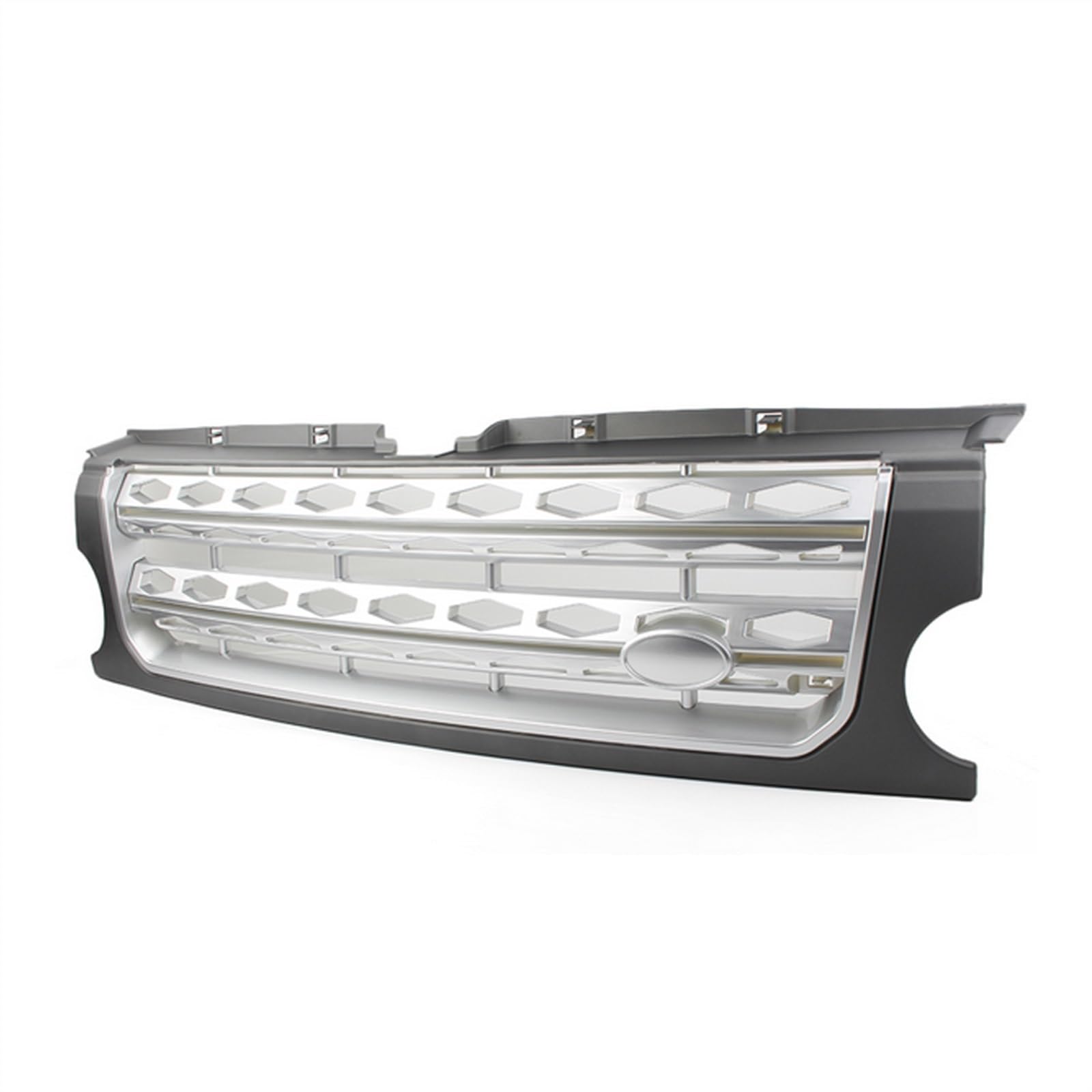 VNABIA Kompatibel Mit Land Für Rover Für Discovery L319 LR3 2005 2006 2007 2008 2009 Auto-Renngrills Front-Nierenhaubenform-Styling-Gitter Kühlergrill Doppelsteg(Grey Silver) von VNABIA