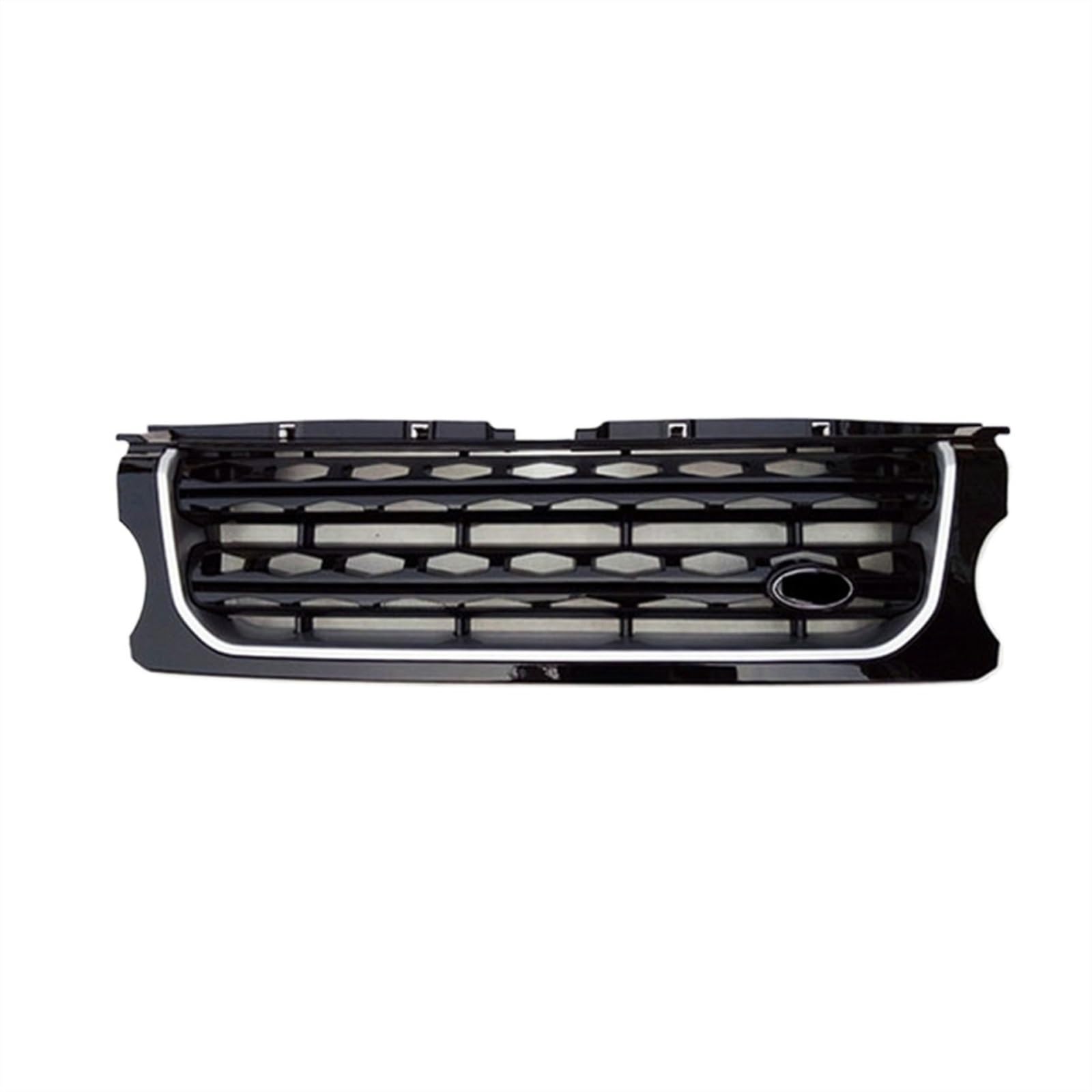 VNABIA Kompatibel Mit Land Für Rover Für Discovery LR4 2010 2011 2012 2013 Autozubehör Frontstoßstangengrill Mittelpanel Styling Oberer Grill Kühlergrill Doppelsteg(Black Silver) von VNABIA