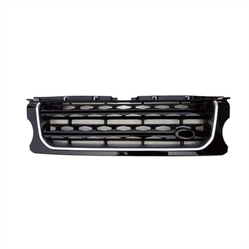 VNABIA Kompatibel Mit Land Für Rover Für Discovery LR4 2010 2011 2012 2013 Autozubehör Frontstoßstangengrill Mittelpanel Styling Oberer Grill Kühlergrill Doppelsteg(Black Silver) von VNABIA