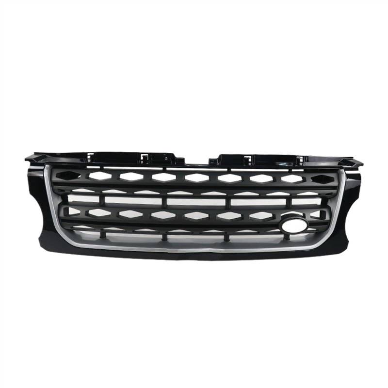 VNABIA Kompatibel Mit Land Für Rover Für Discovery LR4 L319 2014 2015 2016 Frontstoßstange Mittelteil Styling Oberer Renngrill Autozubehör Kühlergrill Doppelsteg(Black Frame Gray net) von VNABIA