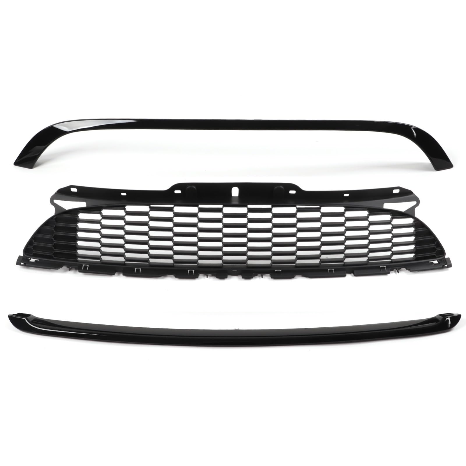 VNABIA Kompatibel Mit MINI Für Clubman S JCW Für R55 2008-2014 Für R56 2007-2013 Für R57 2009-2013 Fronthauben-Formgitter-Umrandungsabdeckungs-Zierleisten Kühlergrill Doppelsteg von VNABIA