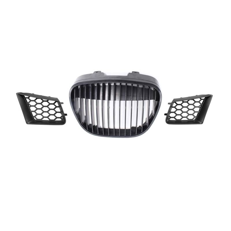 VNABIA Kompatibel Mit Seat Für Ibiza Für Cordoba Typ 6L 2002 2003 2004 2005 2006 2007 2008 2009 Zentrale Waben-Frontstoßstange, Obere Seitengitter Kühlergrill Doppelsteg von VNABIA