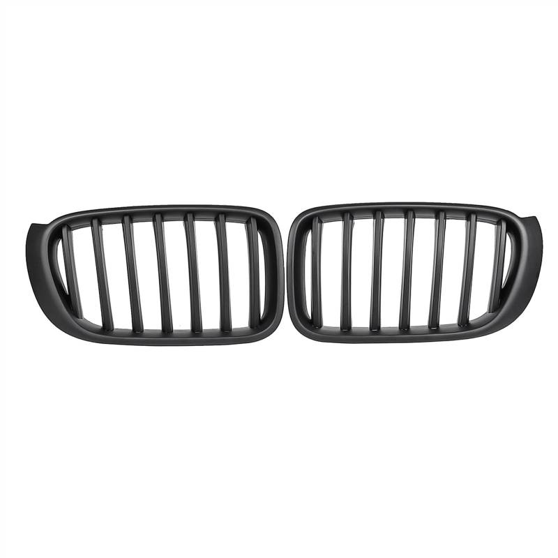 VNABIA Kompatibel Mit X3 F25 X4 F26 2014 2015 2016 2017 Auto Front Nierengrill Grille Einzellamelle Ersatz Racing Stoßfänger Grills Ersatz Kühlergrill Doppelsteg(Matte Black) von VNABIA