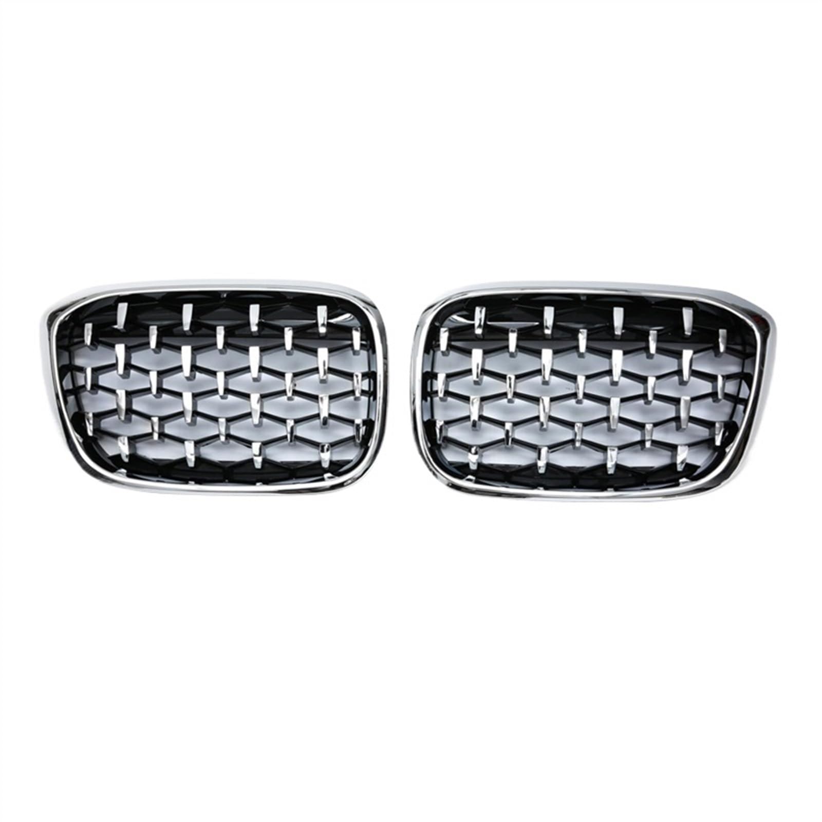 VNABIA Kompatibel Mit X3 X4 G01 G08 G02 2017 2018 2019 2020 2021 Diamantgrills Meteor Style Ersatzgrill Auto Frontstoßstangengrill Kühlergrill Doppelsteg(All Silver) von VNABIA