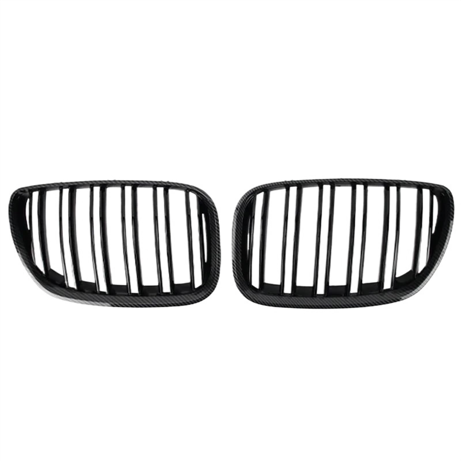 VNABIA Kompatibel Mit X5 E53 2004 2005 2006 Auto-Frontnierengrill Doppellamellen-Motorhaubengrill Auto-Frontstoßstangengrill Autogrill-Zubehör Kühlergrill Doppelsteg(Carbon Fiber) von VNABIA