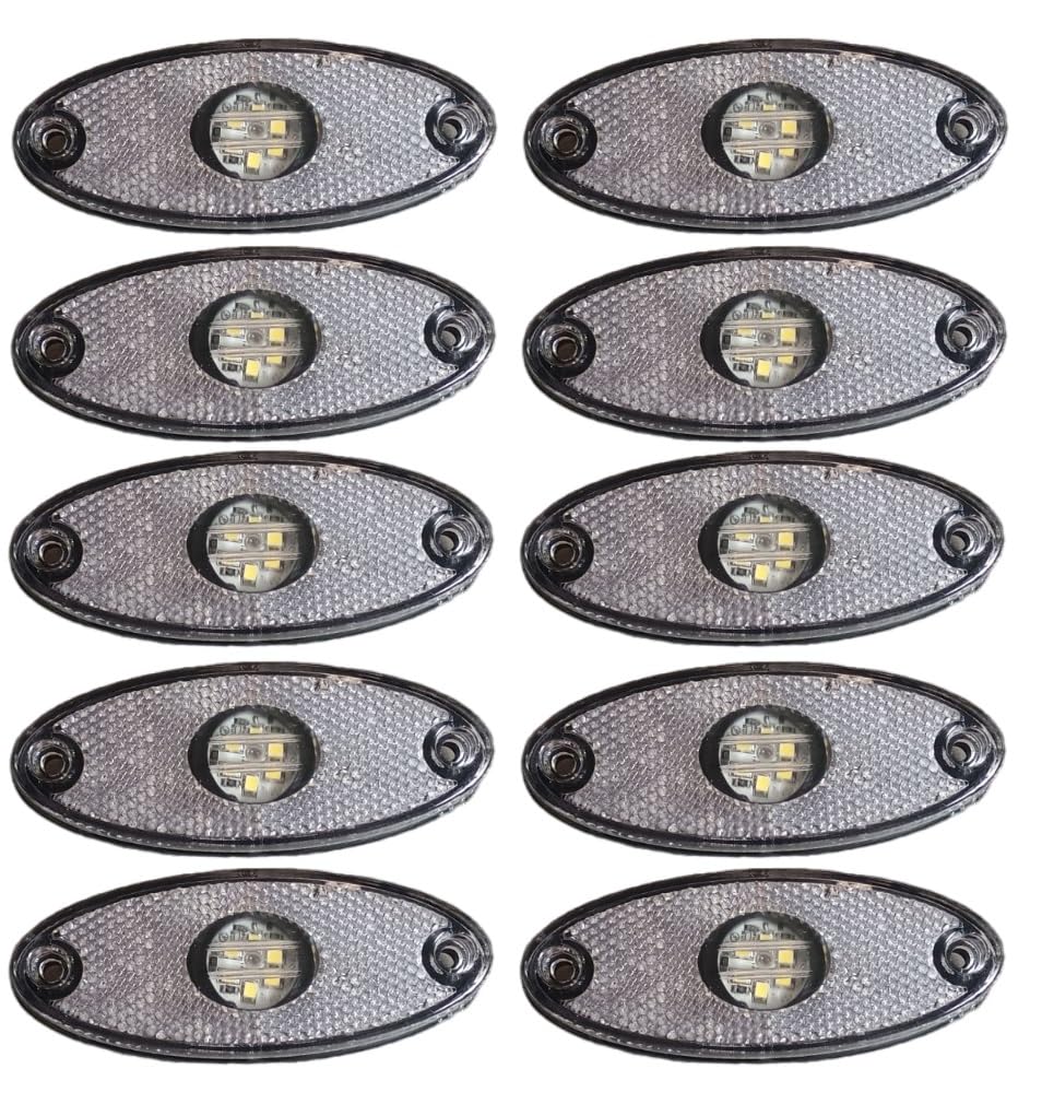 10 x 12 V LED ovale Vorderseite weiß Markierungsleuchten LKW Wohnwagen Anhänger Van Camper Bus 10 x 12 V LED ovale Vorderseite weiß Markierungsleuchten LKW Wohnwagen Anhänger Van Camper Bus von VNVIS