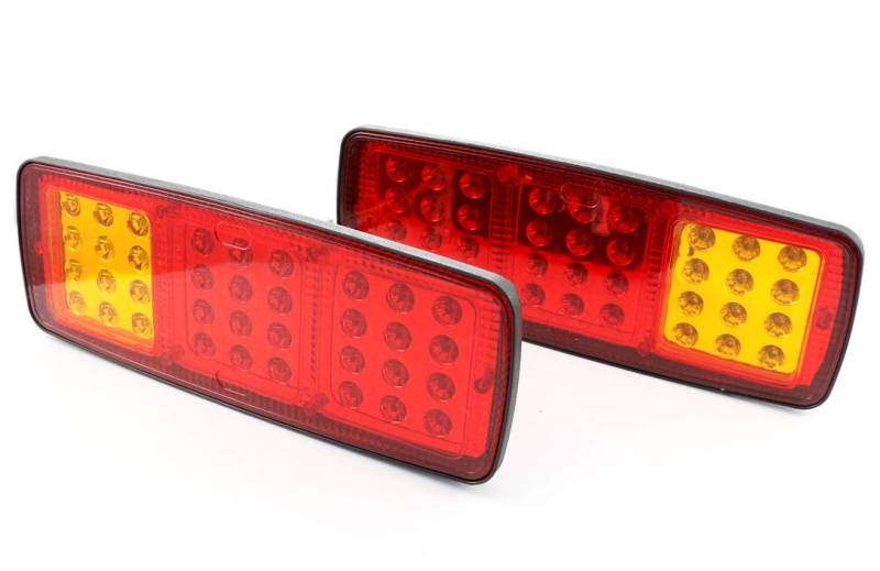 2 x 12 V LED-Rücklichter mit 3 Funktionen, dünnes Design, für LKW, Traktor, Camper, Van, Wohnwagen, Wohnmobil, Bus von VNVIS