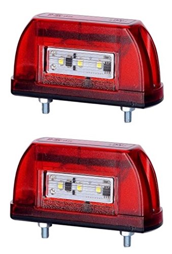 2 x 5 LEDs Rücklicht Marker Lights & Kennzeichenbeleuchtung rot weiß 12 V 24 V E markiert Truck Trailer Kippmulde Van Camper LKW Caravan Bus von VNVIS