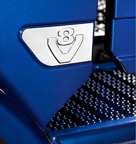 2 x Edelstahl Wing V8 Dekorationen Spiegel poliert Zubehör für Scania R V8 Decor Flügel von VNVIS
