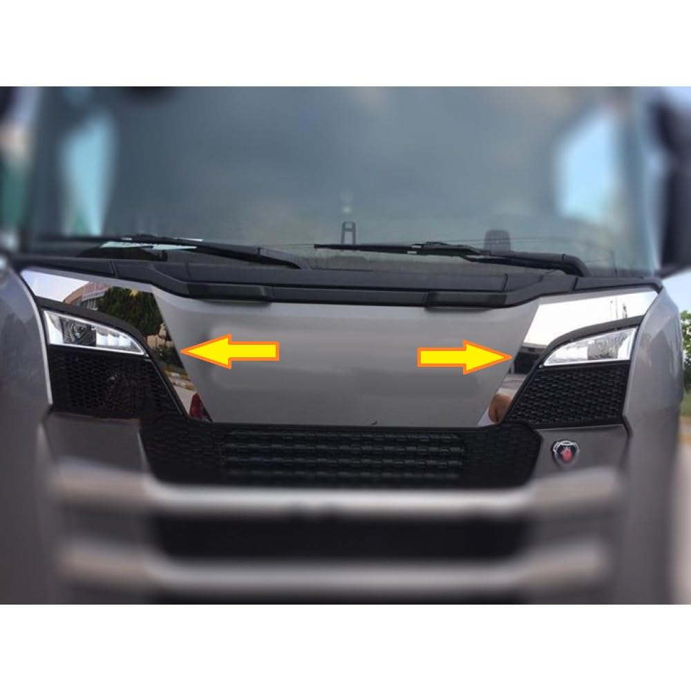 2 x Edelstahl obere Lüftungsschlitze Dekorationen für die neue Generation Scania S Serie 2016+ von VNVIS