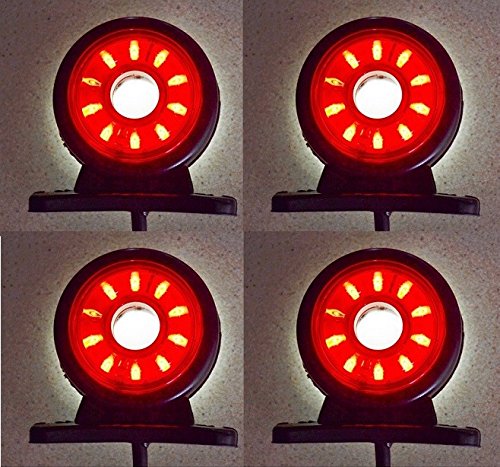 4 x 24 V Seitenauslauf Rot-Weiß Markierung LED Lichter LKW Anhänger Chassis Van Wohnwagen Bus von VNVIS