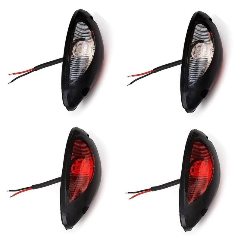 4 x Seite vertikal Marker rot LED Lichterkette weiß 12 V 24 V für LKW Anhänger Wohnwagen Wohnmobil Bus von VNVIS