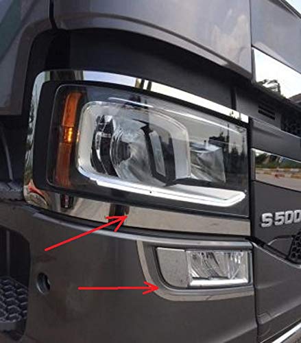 4er Set Edelstahl Scheinwerfer S & Nebelscheinwerfer Dekoration Neue Generation Scania S Serie 2016 + von VNVIS