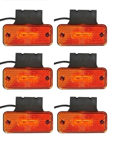 6x 12V Orange Bernstein 3LEDs Seitenmarkierungsleuchten Gummi Klammern für LKW Kipper Caravan Wohnmobil Bus 6x 12V Orange Bernstein 3LEDs Seitenmarkierungsleuchten Gummi Klammern für LKW Kipper Caravan Wohnmobil Bus von VNVIS