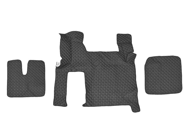 Fußmatten, Eco-Leder, kompatibel mit Man TGX 2010-18, automatisch, Schwarz von VNVIS