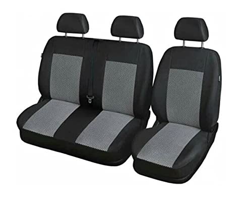 Schwarz und Grau Autositzbezüge Sitzbezüge Sitzbezug Vordersitze für Bus Van 1+2 mit 2 Beifahrersitzen von VNVIS