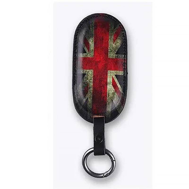 Autodekor Für Mini Cooper U25 J01 J02 F65 F66 2023 2024 Leder Auto Schlüssel Fall Abdeckung Schutz Fernbedienung Zubehör Halter Shell Schlüsselbund(Retro RED Jack) von VNXWHKGN