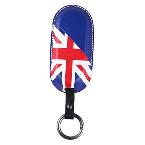 Autodekor Für Mini Cooper U25 J01 J02 F65 F66 2023 2024 Leder Auto Schlüssel Fall Abdeckung Schutz Fernbedienung Zubehör Halter Shell Schlüsselbund(Union Jack) von VNXWHKGN