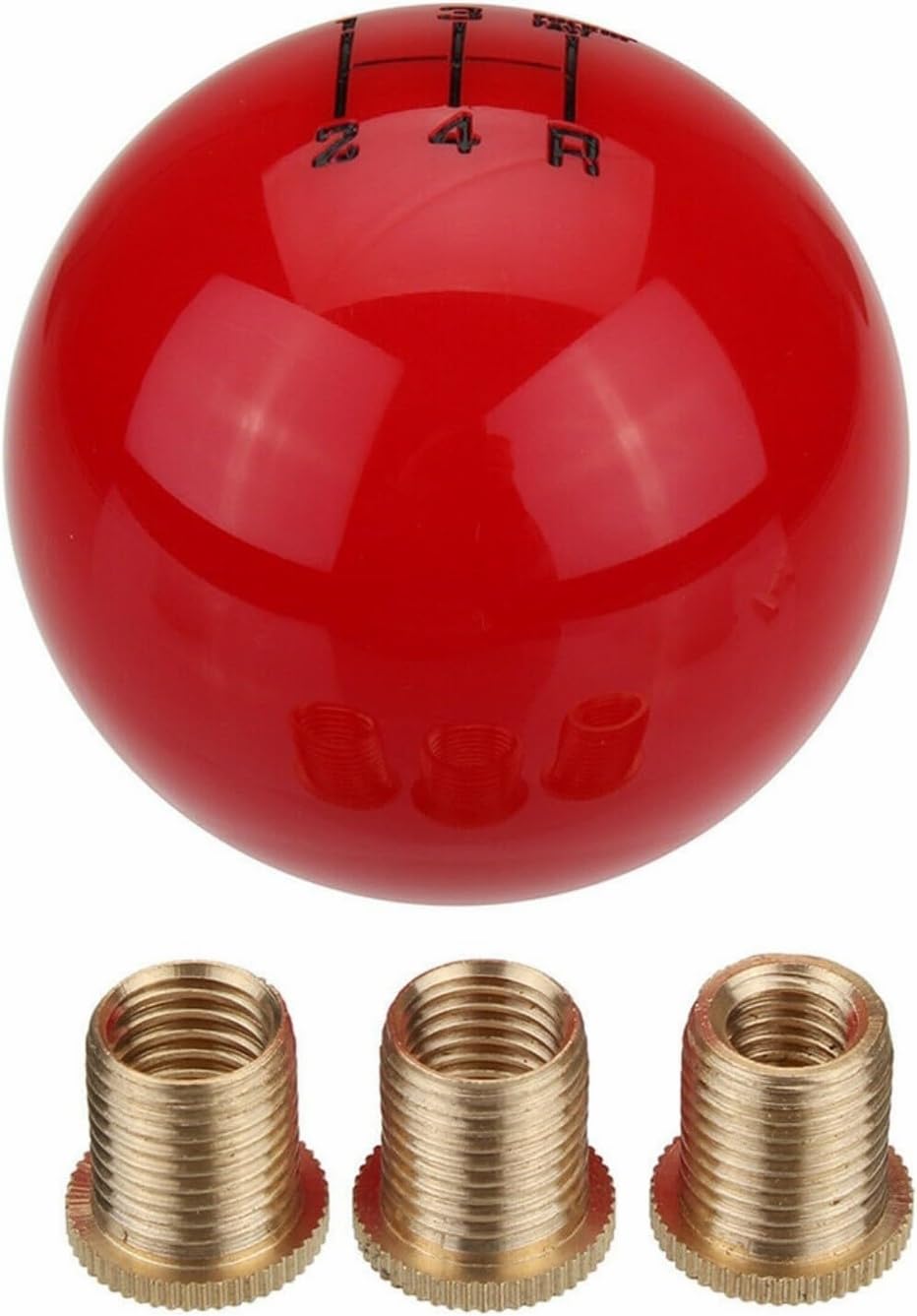 Schaltknauf 5-Gang-Auto-MT-Schaltgetriebe, runder Kugel-Schaltknauf, Schalthebeldurchmesser 53,5 mm, Harzmaterial, Kfz-Ersatzteile für Fahrzeuge mit manueller Schaltung(Red) von VNXWHKGN