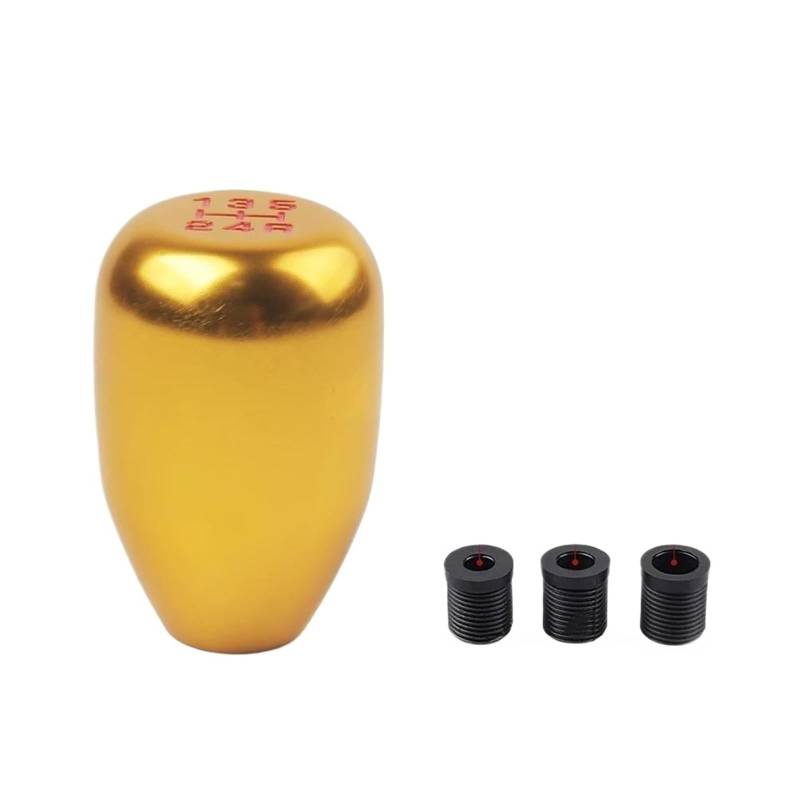 Schaltknauf Aluminiumlegierung Universal 5 Gang Auto Auto Schaltknauf Für Schaltgetriebe Automatikgetriebe(GOLDEN) von VNXWHKGN