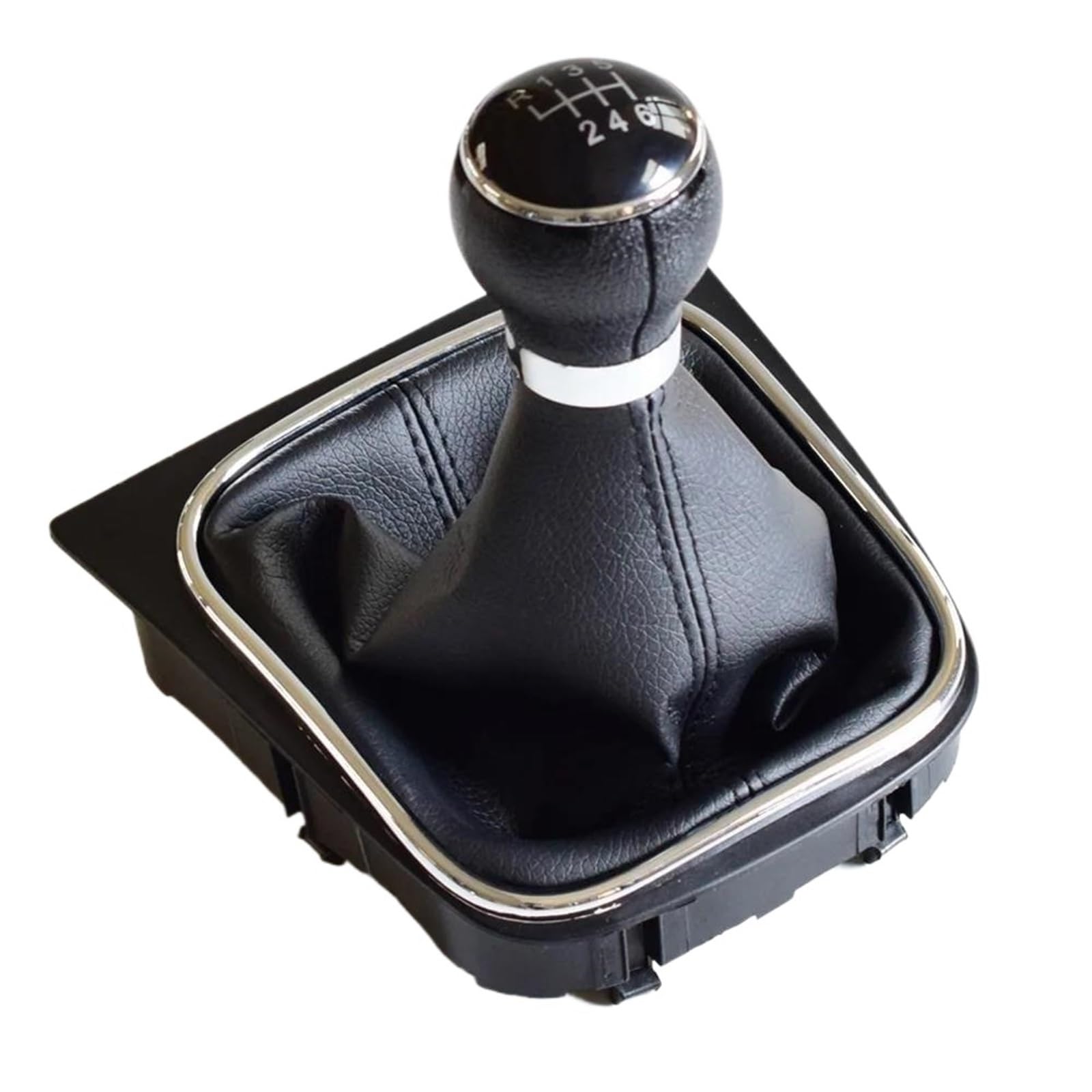 Schaltknauf Autozubehör Manueller 5/6-Gang-Schaltknauf, Schalthebelmanschette Für Kaninchen Für Golf 5 Für Jetta MK5 2005-2010 Für Golf 6 Für Jetta MK6 2010-2014(6 Speed Boot) von VNXWHKGN