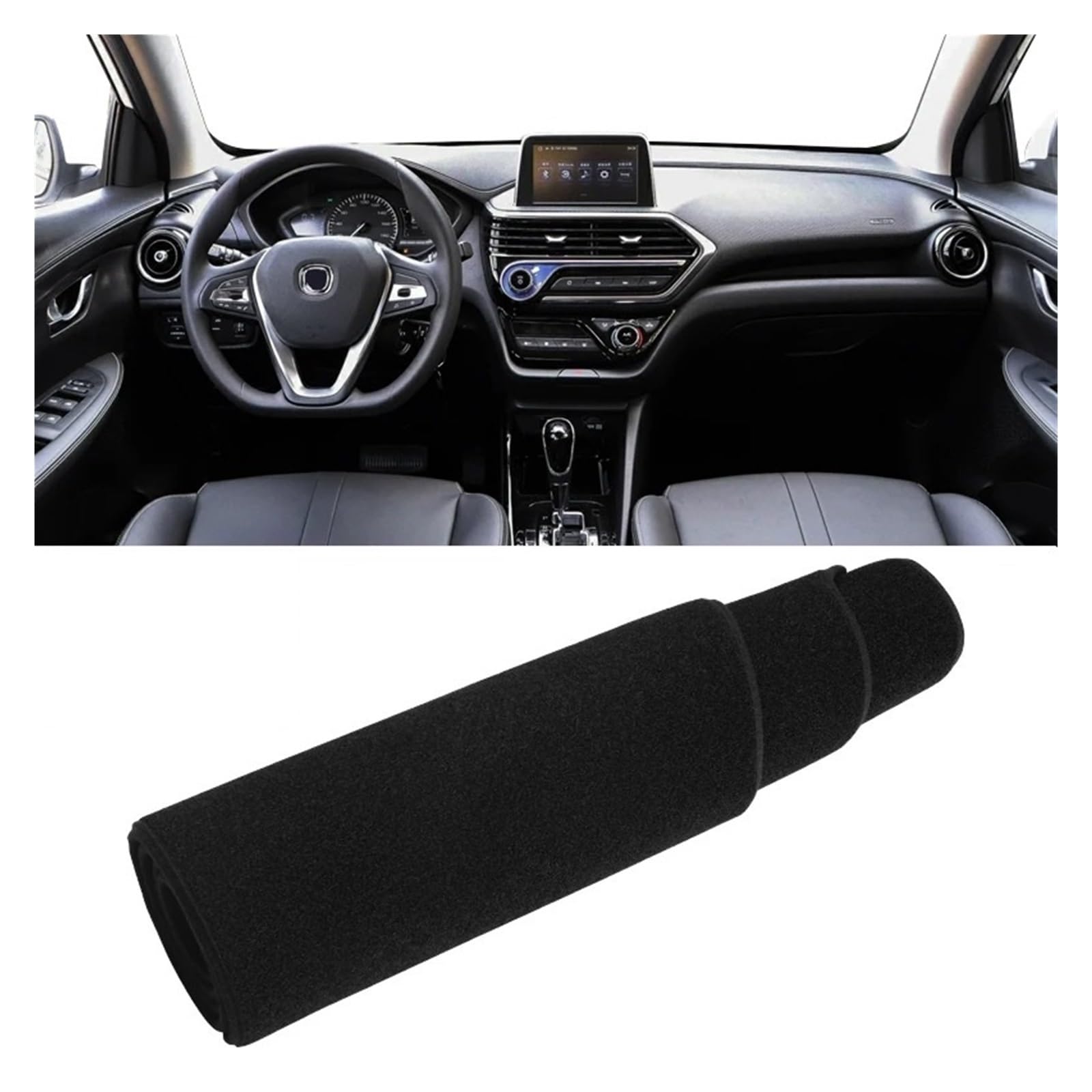 Car Dashboard Cover Für Changan Für Alsvin 2018-2023 Auto-Armaturenbrett-Abdeckung Instrument Schreibtisch Sonnenschutz Rutschfestes Pad Zubehör Sonnenschutz Dashboard Mats(A Black Side) von VOALVT