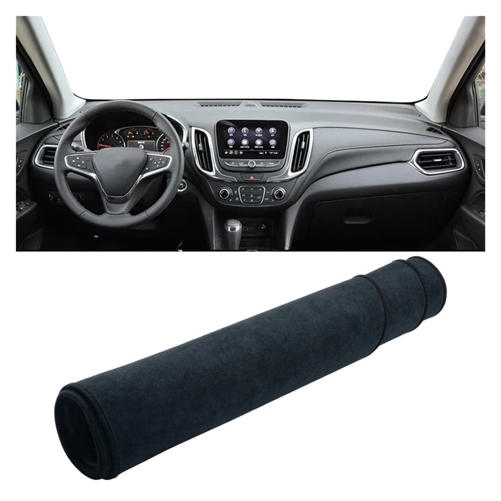 Car Dashboard Cover Für Chevrolet Für Equinox 2017-2023 Autozubehör Armaturenbrettabdeckung Vermeiden Sie Lichtpad Anti-UV-Teppichmatten Sonnenschutz Dashboard Mats(B Black) von VOALVT