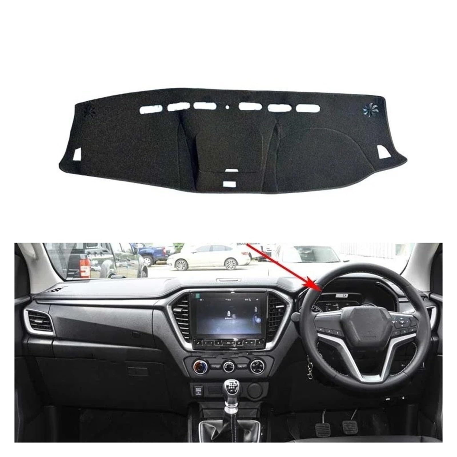 Car Dashboard Cover Für Isuzu Für D-Max Für DMax 2021-2023 Anti-Rutsch-Armaturenbrett-Abdeckung Schutzpolster Autozubehör Sonnenschutzteppich Sonnenschutz Dashboard Mats(Right Hand Drive) von VOALVT