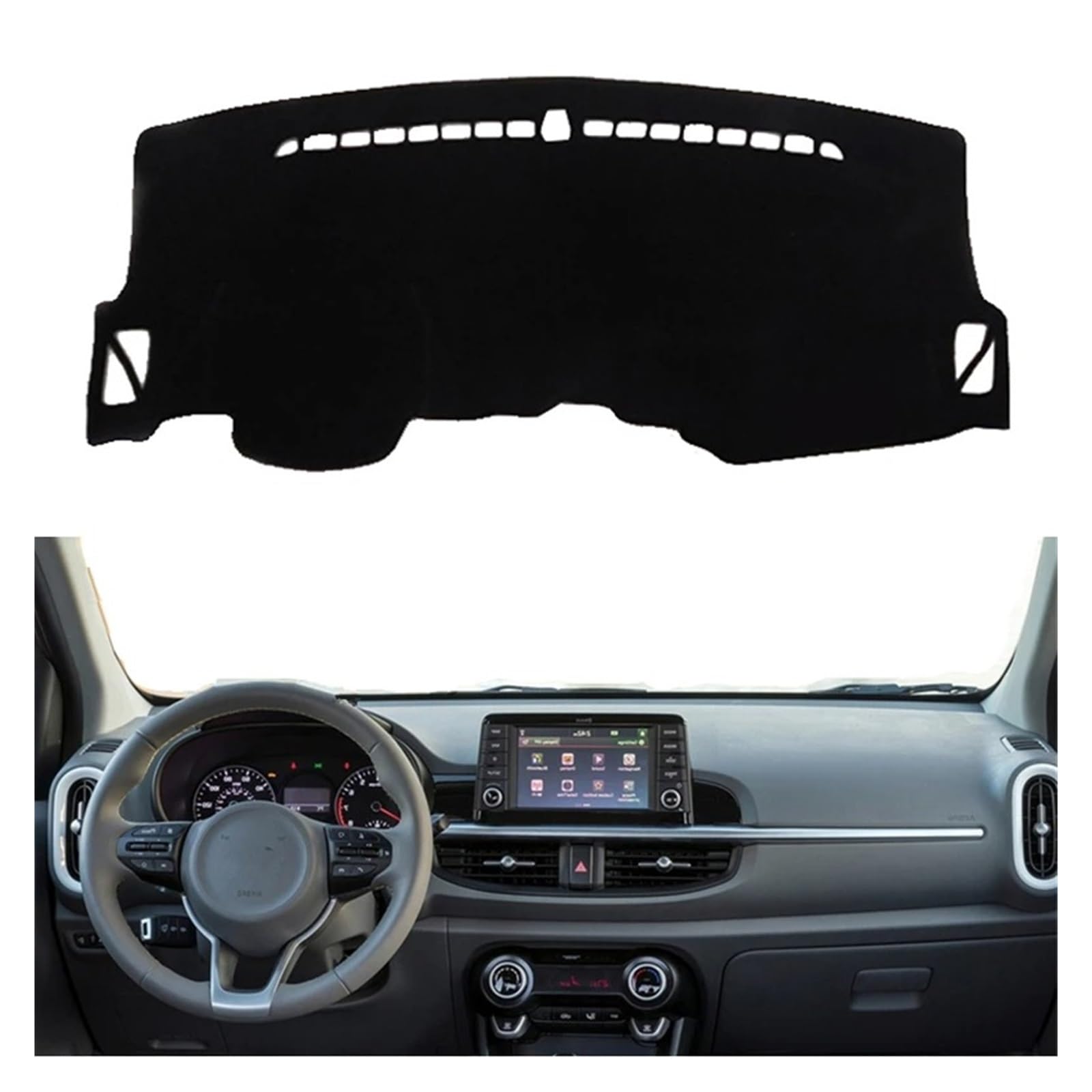 Car Dashboard Cover Für Kia Für Morgen 2017-2022 Auto Dashboard Abdeckung Matte Pad Dashmat Sonnenschutzdach Schützen Teppich Zubehör Sonnenschutz Dashboard Mats(Left Hand Drive) von VOALVT