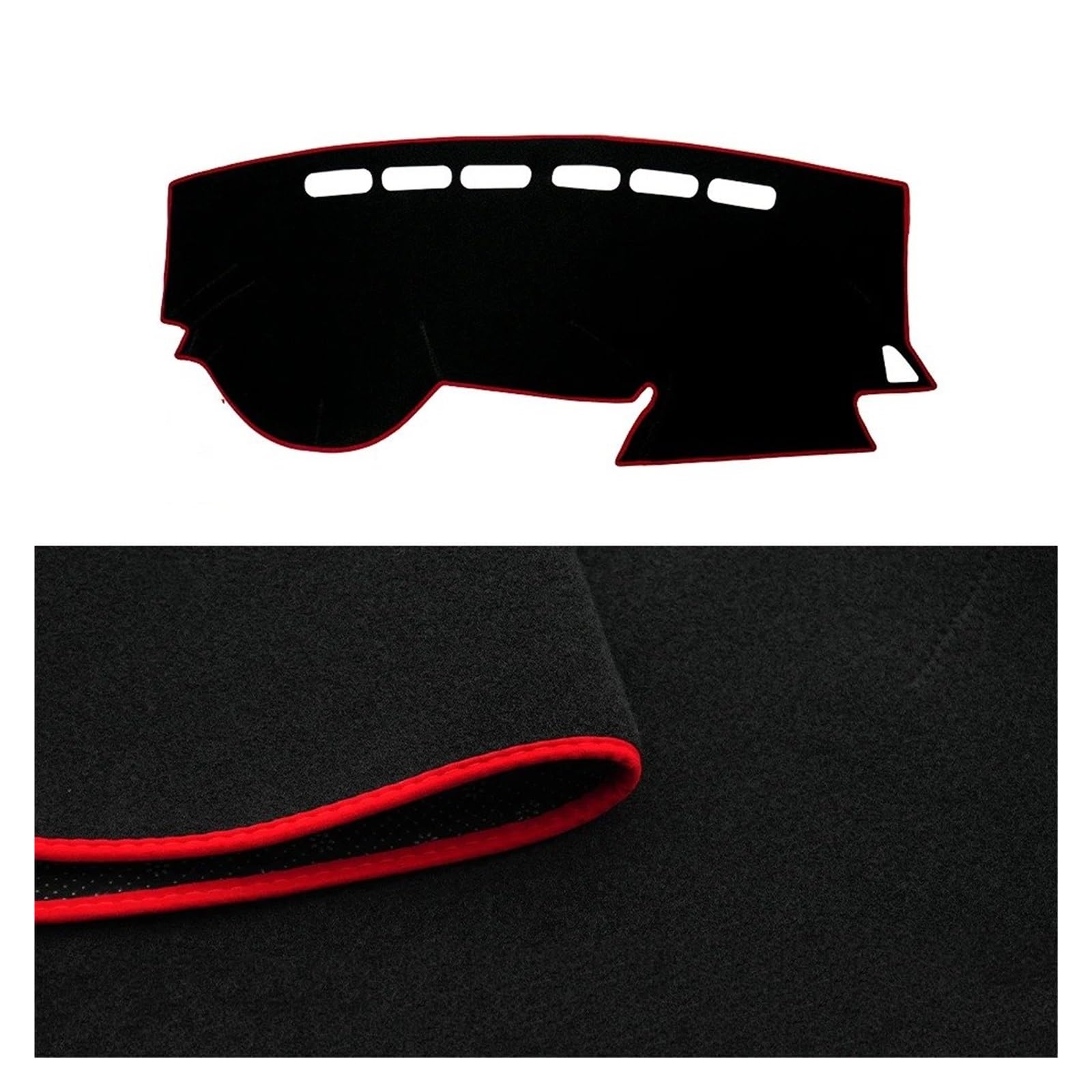 Car Dashboard Cover Für Kia Für Rio 3 2012-2017 Armaturenbrettmatte Sonnenschutz Anti-UV-Teppiche Autozubehör Auto-Armaturenbrett-Abdeckung Sonnenschutz Dashboard Mats(Red Polyester) von VOALVT