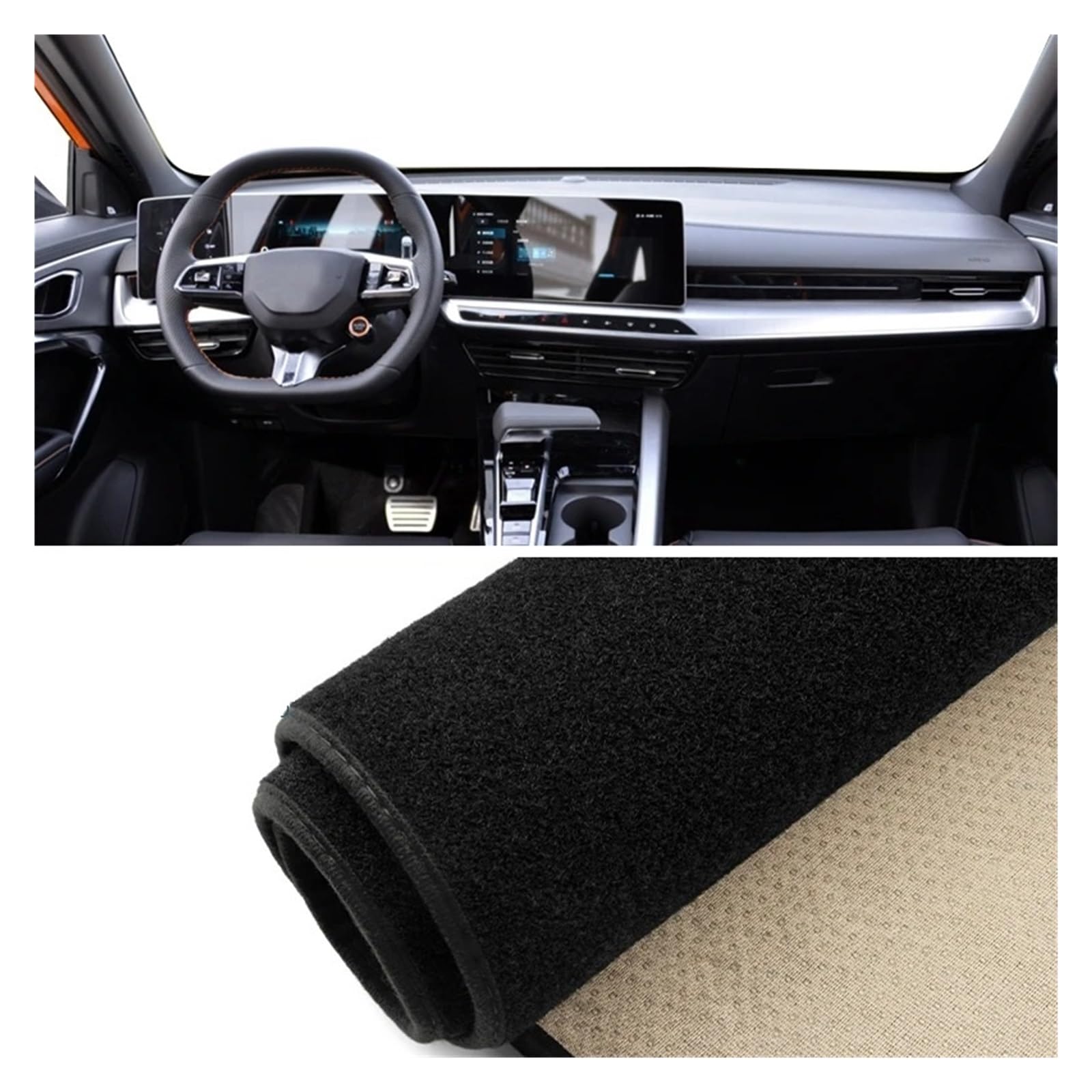 Car Dashboard Cover Für MG 1 2022-2024 Autozubehör Armaturenbrettabdeckung Sonnenschutz Lichtmatte Instrumententafel Anti-UV rutschfeste Teppiche Sonnenschutz Dashboard Mats(A Black Side) von VOALVT