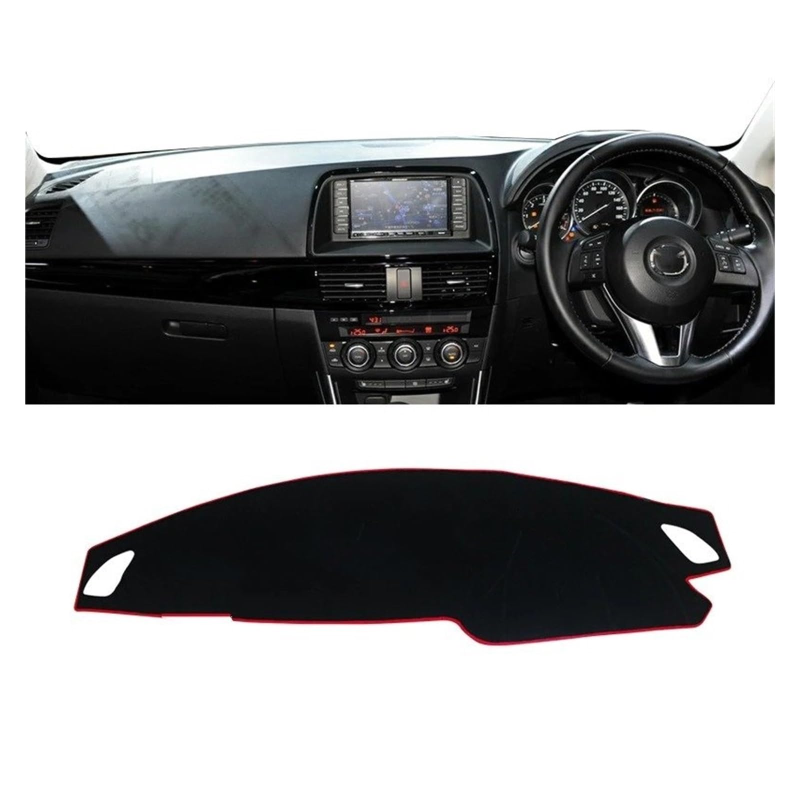 Car Dashboard Cover Für Mazda Für CX-5 KE 2012-2016 Auto Armaturenbrettmatte Sonnenschutz Instrument Schreibtisch rutschfeste Abdeckung Zubehör Sonnenschutz Dashboard Mats(A Red Side RHD) von VOALVT