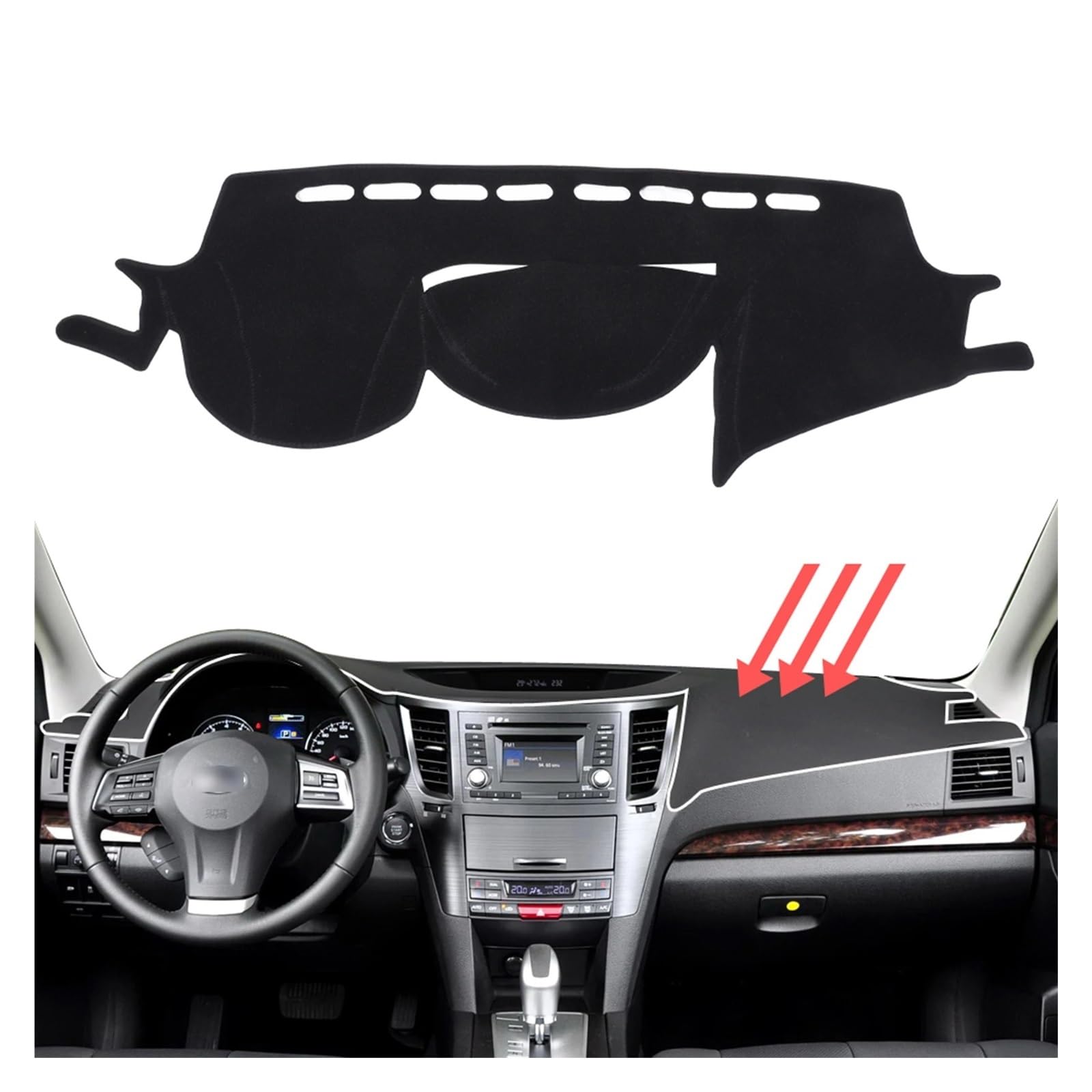 Car Dashboard Cover Für Subaru Für Outback Für Legacy 2010-2014 Auto Armaturenbrettmatte Sonnenschutz Schutzteppich Armaturenbrettmatte Dashmat Sonnenschutz Dashboard Mats(LHD Black) von VOALVT