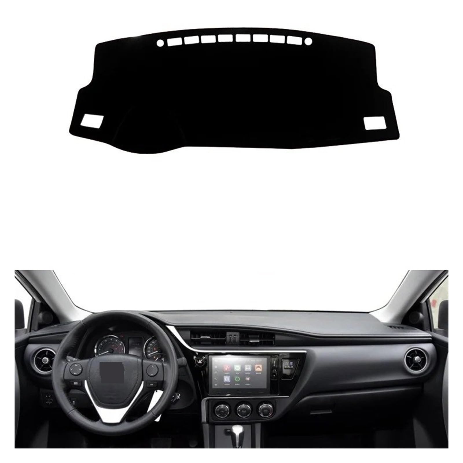 Car Dashboard Cover Für Toyota Für Corolla 2014-2018 Auto-Armaturenbrett Vermeiden Sie Lichtmatte Instrumentenplattformabdeckung Teppiche Zubehör Sonnenschutz Dashboard Mats(LHD Black Side) von VOALVT