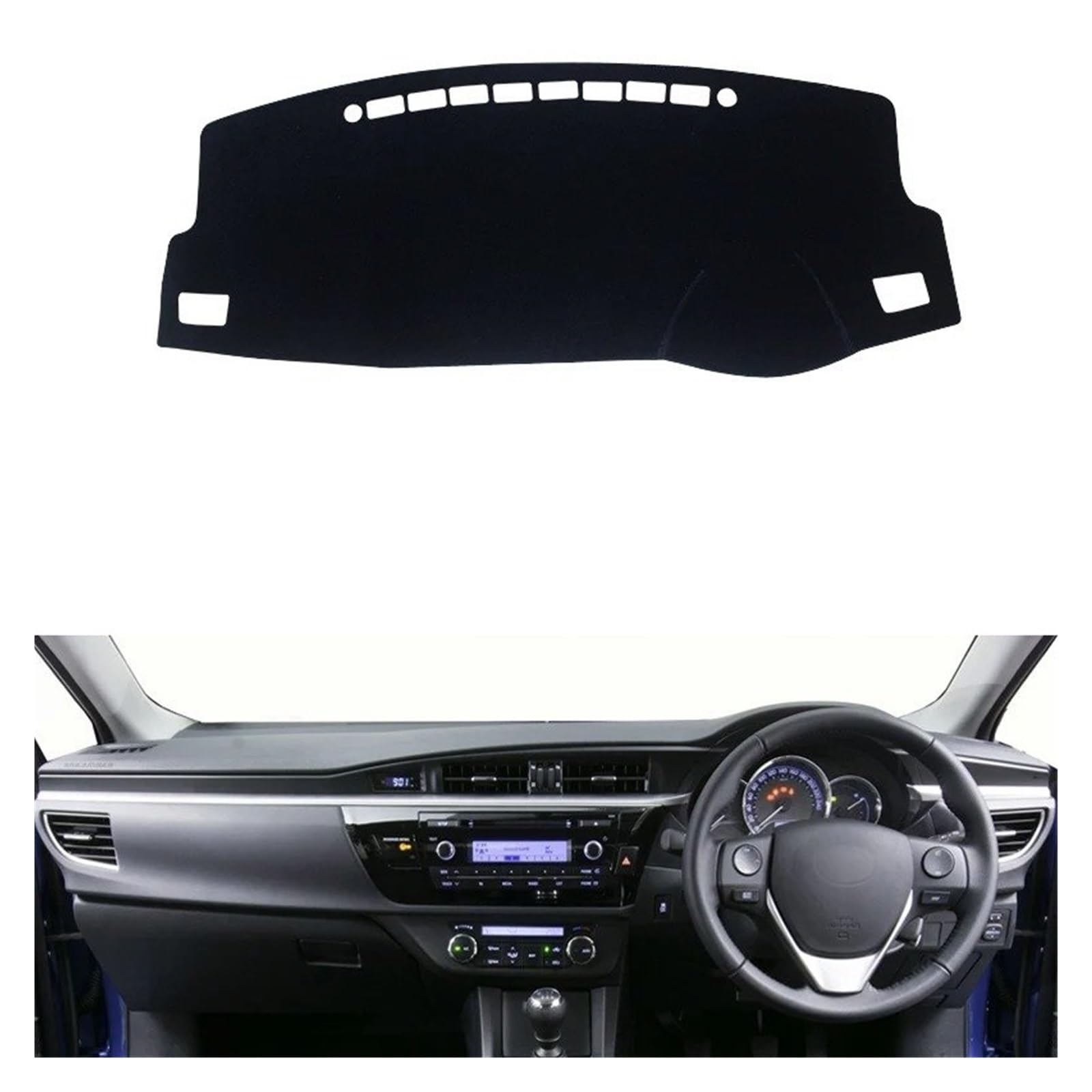 Car Dashboard Cover Für Toyota Für Corolla 2014-2018 Auto-Armaturenbrett Vermeiden Sie Lichtmatte Instrumentenplattformabdeckung Teppiche Zubehör Sonnenschutz Dashboard Mats(RHD Black Side) von VOALVT