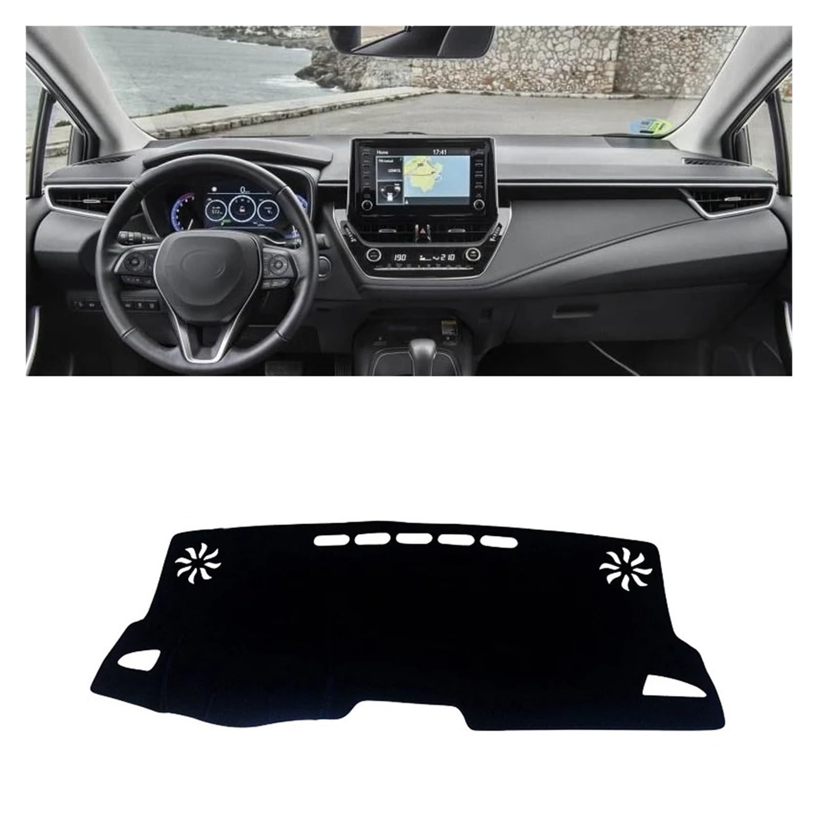 Car Dashboard Cover Für Toyota Für Corolla E210 2019-2024 Hybrid Auto Dashboard Abdeckung Dash Matte Sonnenschutz Pad Zubehör Sonnenschutz Dashboard Mats(A LHD Black Side) von VOALVT